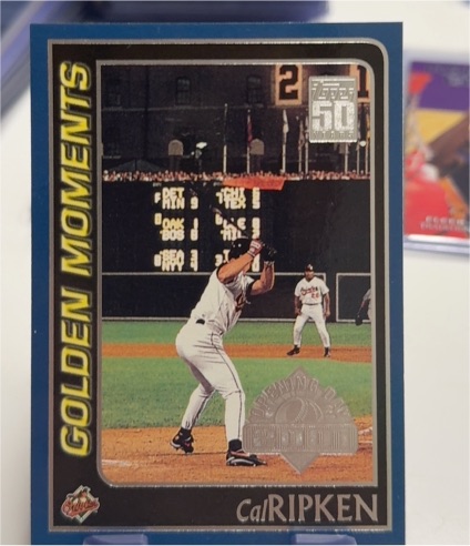 2001 Topps Opening Day #158 Cal Ripken Jr. Golden Moments — front