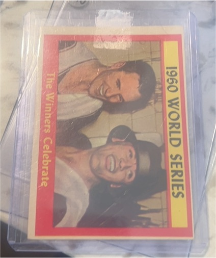 1961 Topps #313 The Winners Celebrate Bill Mazeroski — front