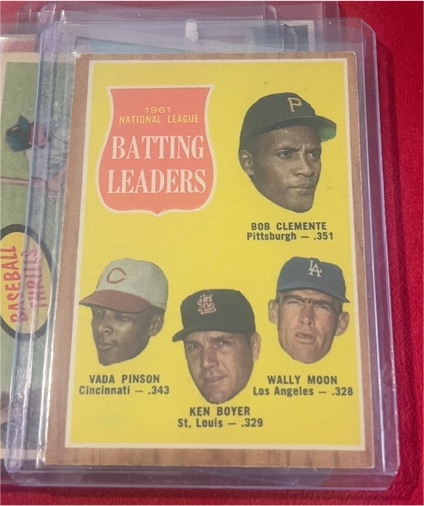 1962 Topps #52 NL Batting Leaders Roberto Clemente — front