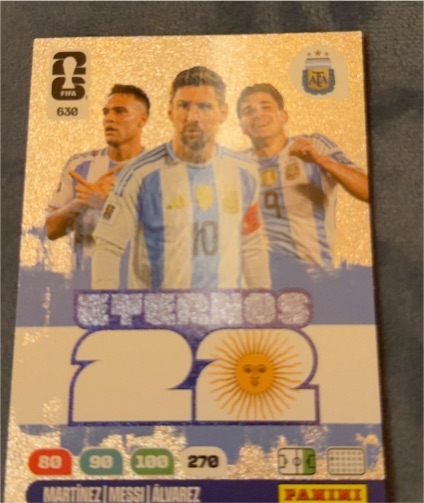 2026 Panini Adrenalyn XL FIFA World Cup #630 Martínez Messi Álvarez — front