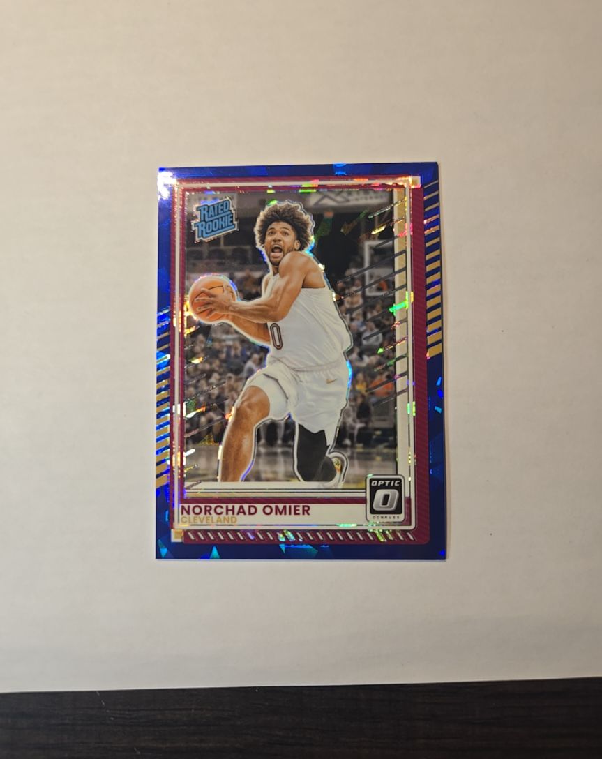 2025-26 Donruss Optic #45 Norchad Omier Rated Rookie Blue Cracked Ice — front