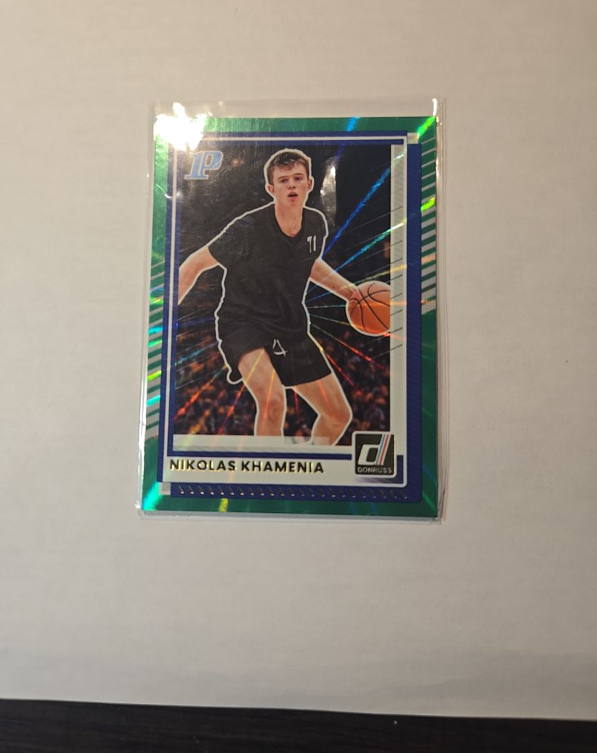 2025-26 Donruss #109 Nikolas Khamenia Green Laser — front