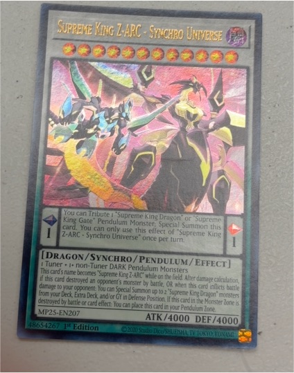 2020 Yu-Gi-Oh! MP25-EN207 Supreme King Z-ARC - Synchro Universe — front