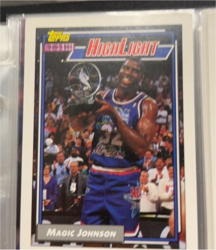 1992-93 Topps Highlights #2 Magic Johnson — front