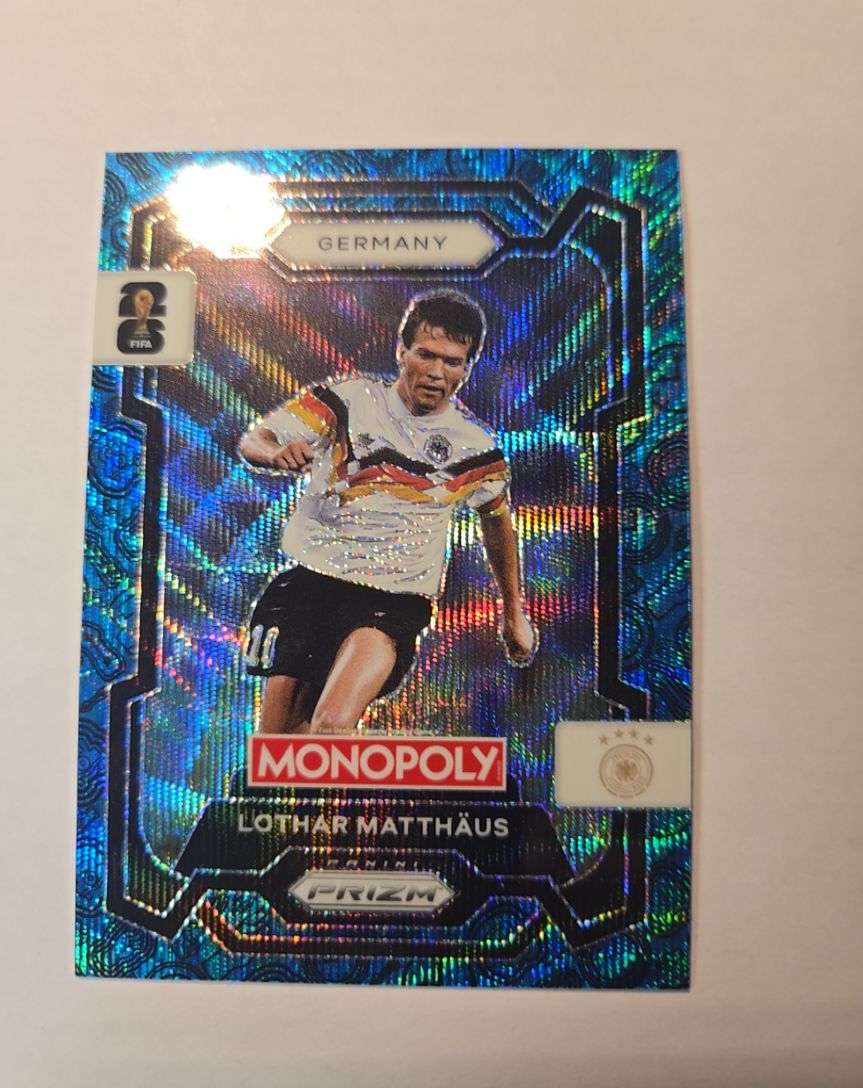 2026 Panini Prizm Monopoly FIFA World Cup #64 Lothar Matthäus Blue Wave — front