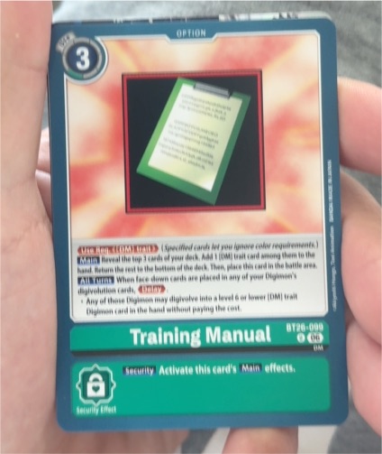 2022 Digimon Card Game BT26-099 Training Manual — front