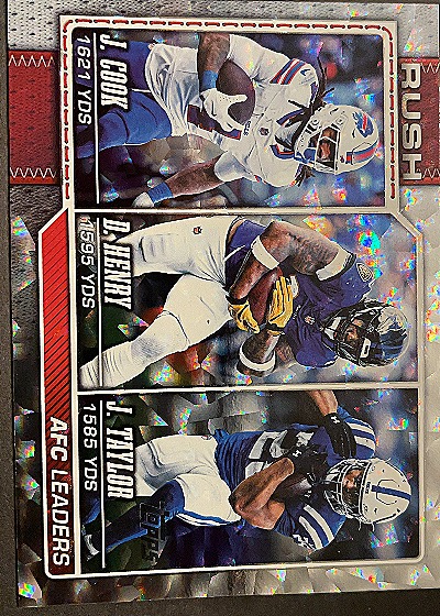2026 Topps Flagship #286 AFC Rush Leaders James Cook Derrick Henry Jonathan Taylor — front
