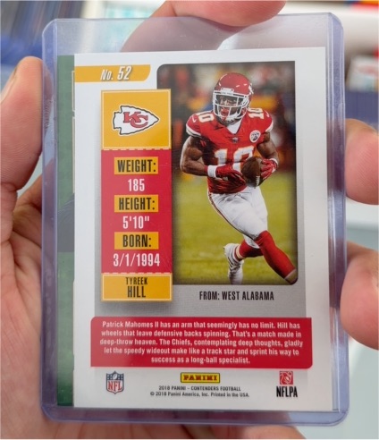 2018 Panini Contenders #52 Tyreek Hill — front