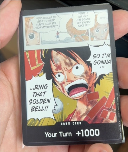 2026 One Piece TCG Don!! Card #OP15 Monkey D. Luffy Ring That Golden Bell — front