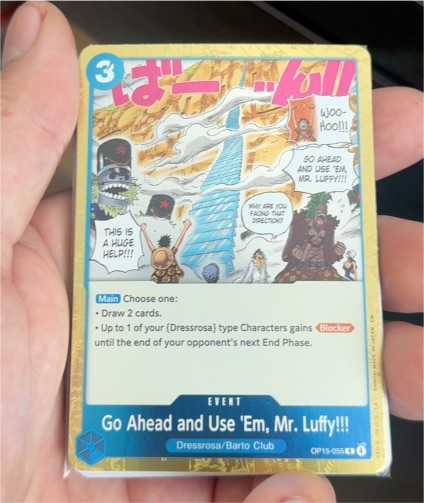 2026 One Piece Card Game OP15-055 Go Ahead and Use 'Em, Mr. Luffy!!! — front