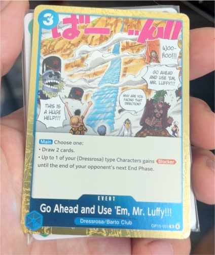 2022 One Piece Card Game OP15-055 Go Ahead and Use 'Em, Mr. Luffy!!! — front