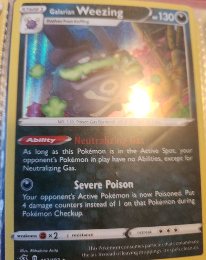 2020 Pokémon #113 Galarian Weezing — front