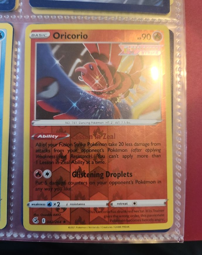 2021 Pokémon Fusion Strike #042 Oricorio — front