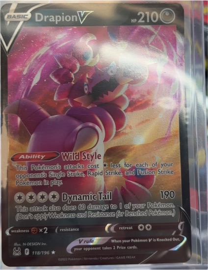 2022 Pokémon Sword & Shield Lost Origin #118 Drapion V — front