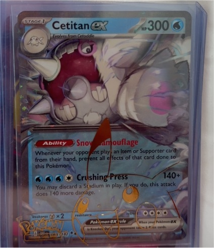 2022 Pokémon SV10: Destined Rivals #065/182 Cetitan ex — front