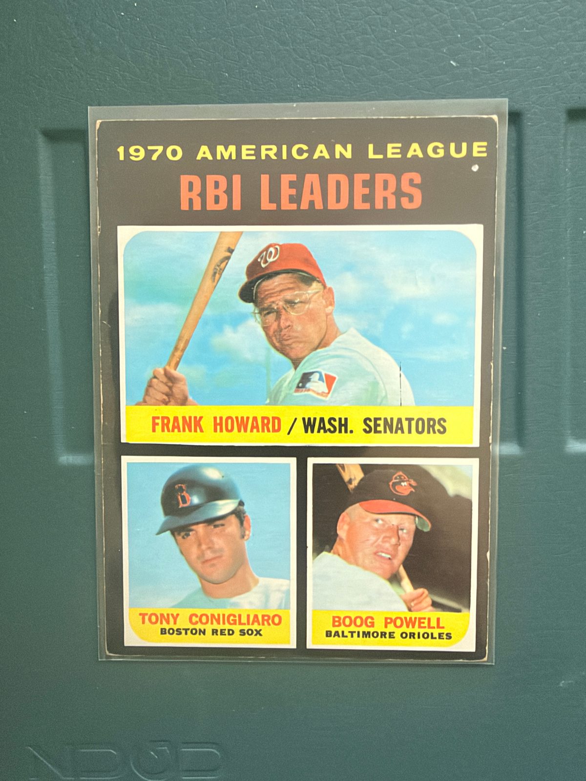 1971 Topps #63 American League RBI Leaders Frank Howard / Tony Conigliaro / Boog Powell — front