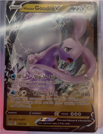 2022 Pokémon TCG Sword & Shield Lost Origin #135 Hisuian Goodra V — front