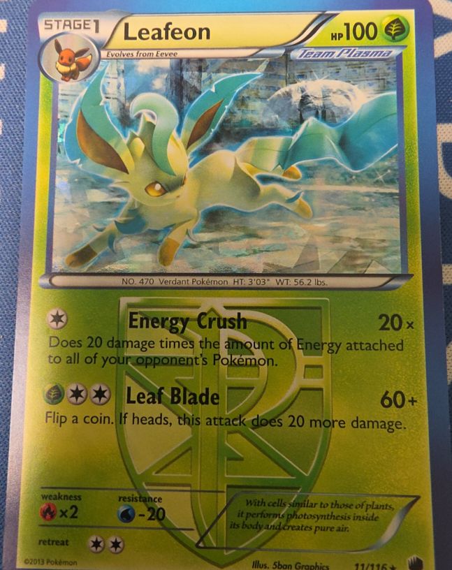 2013 Pokémon Plasma Freeze #11 Leafeon — front