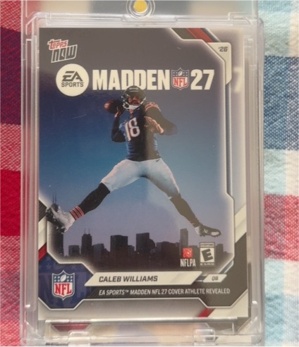 2026 Topps Now #26 Caleb Williams Madden NFL 27 Cover Athlete — front