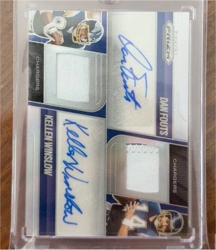 2025 Panini Prizm #DPA-DFKW Dan Fouts Kellen Winslow Dual Patch Autograph — front