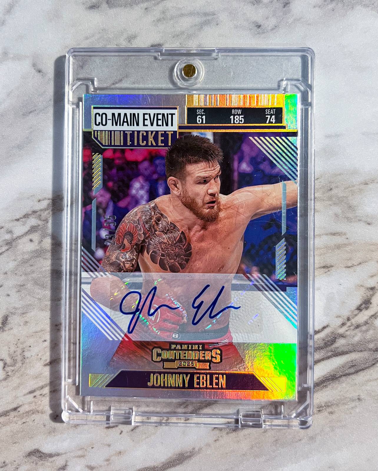 2025 Panini Contenders PFL Co-Main Event Ticket #57 Johnny Eblen — front