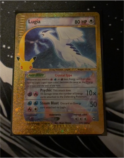 2003 Pokémon Aquapolis #149/147 Lugia Crystal Type Secret Rare — front