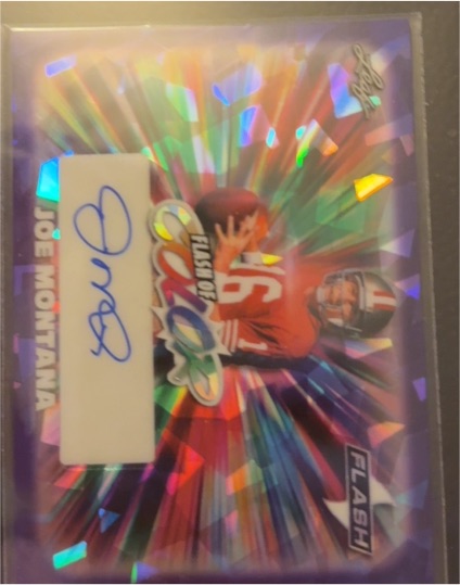 2025 Leaf Eclectic Flash of Color #FC-JM1 Joe Montana — front
