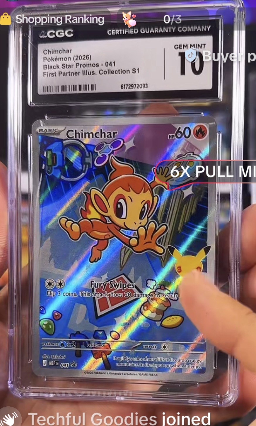 2026 Pokémon #041 Chimchar Black Star Promos First Partner Illustration Collection S1 — front