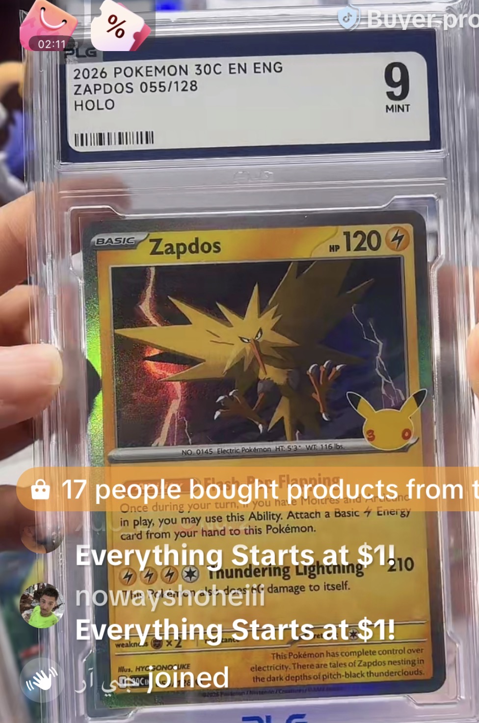 2026 Pokémon #055 Zapdos — front