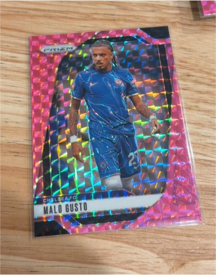 2024-25 Panini Prizm Premier League #96 Malo Gusto Pink Mosaic — front