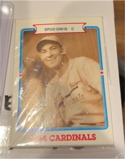 1987 TCMA Baseball's Greatest Teams #9 Spud Davis — front