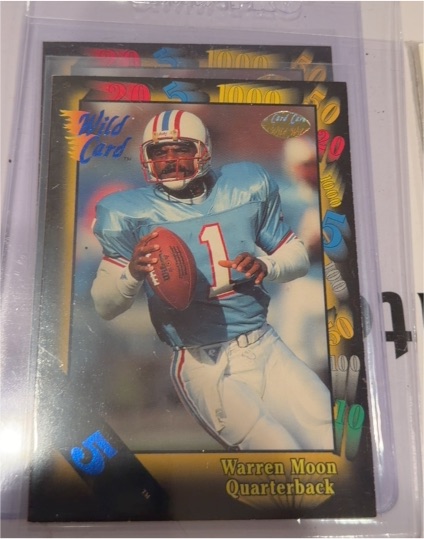 1991 Wild Card #27 Warren Moon Houston Oilers — front