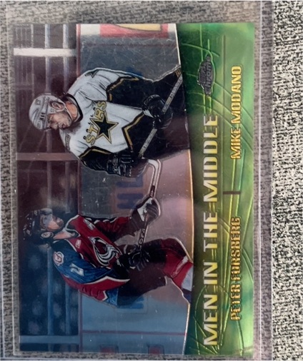 2000-01 Topps Chrome #TC5 Peter Forsberg Mike Modano Men in the Middle — front