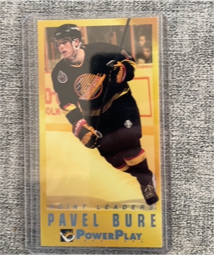 1993-94 Fleer PowerPlay #1 Pavel Bure Point Leaders — front