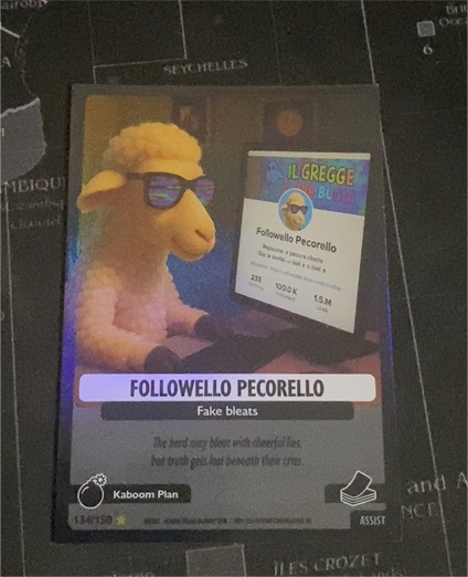 2026 Skifidol Italian Brainrot #134 Followello Pecorello — front