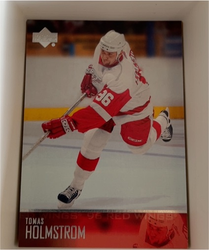 1996 Upper Deck Tomas Holmstrom Detroit Red Wings Hockey Card — front