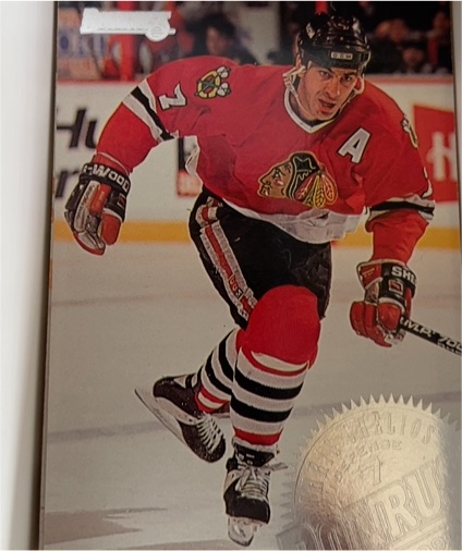 1994-95 Leaf Chris Chelios Chicago Blackhawks — front