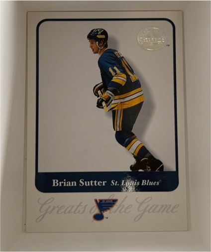 2001 Fleer Greats of the Game #69 Brian Sutter — front