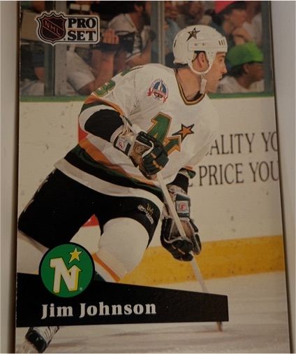 1991-92 Pro Set #116 Jim Johnson Minnesota North Stars — front