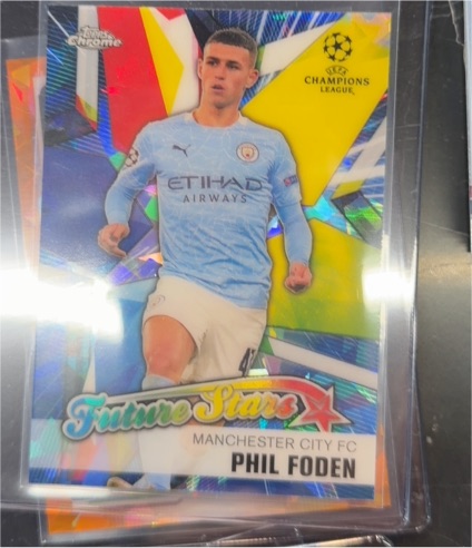 2020-21 Topps Chrome UEFA Champions League Future Stars #FS-PF Phil Foden — front