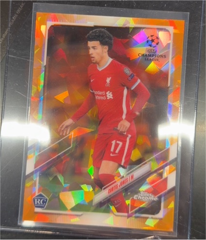 2020-21 Topps Chrome UEFA Champions League Sapphire #6 Curtis Jones RC — front