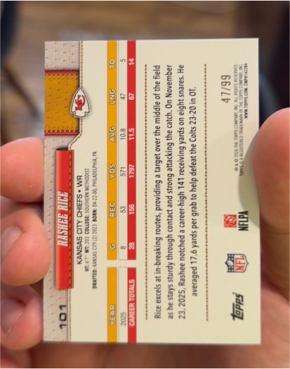 2026 Topps Flagship #101 Rasheed Rice — front