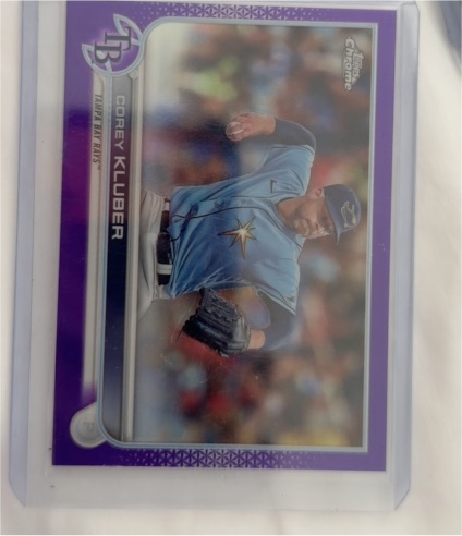 2022 Topps Chrome Update #USC197 Corey Kluber Purple Refractor Tampa Bay Rays — front
