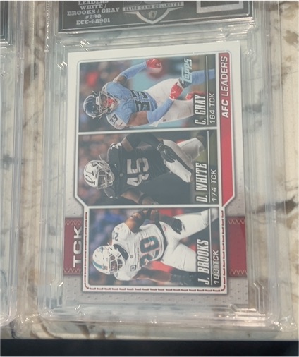 2026 Topps #290 AFC Tackles Leaders - Jordyn Brooks, Devin White, Cedric Gray — front