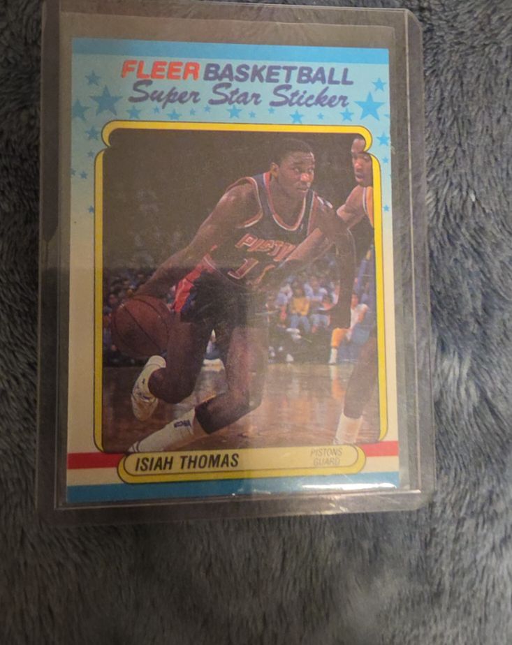 1988-89 Fleer Basketball Super Star Sticker #10 Isiah Thomas — front