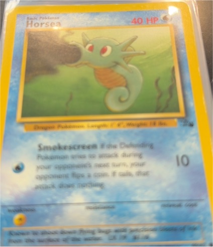 1999 Pokémon Fossil #49 Horsea — front