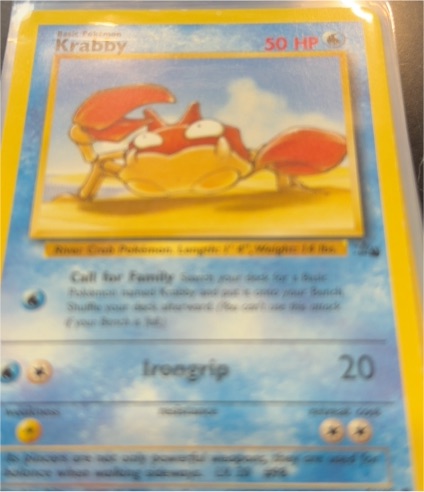 1999 Pokémon Fossil #51 Krabby — front