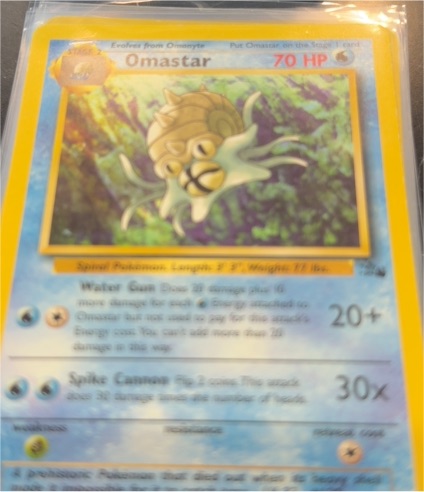 1999 Pokémon Fossil #40 Omastar — front