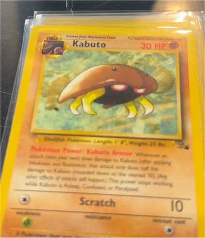 1999 Pokémon Fossil #50 Kabuto — front