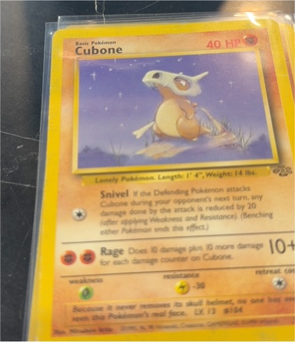 1999 Pokémon Jungle #50 Cubone — front